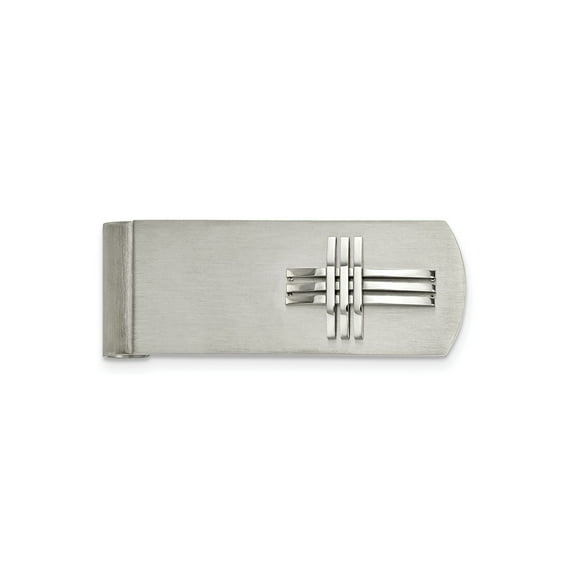 FJC Finejewelers Stainless Steel Brushed and Polished Cross Money Clip 52 x 19 mm