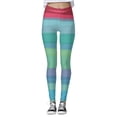 thumbnail image 2 of Ociviesr Women Casual Fashion Tight High Waist Sports Yoga Pants Colorful Striped Printed Leggings 3x Leggings for Women plus Size with Pockets Leggings, 2 of 4