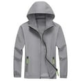 thumbnail image 2 of Nestiefly Men's Lightweight Waterproof Rain Jacket Hoodies,Shell Hooded Outdoor Raincoat Hiking Windbreaker jacket Gray 5XL, 2 of 4