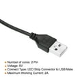 thumbnail image 4 of Uxcell 2Pin 15cm Long USB Male to 10mm Solderless Strip Connector Cable, LED Connectors 3 Pack, 4 of 5