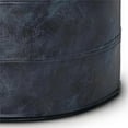 thumbnail image 4 of Connor Pouf Rond Bohème en Cuir Véritable Bleu Marine Vieilli, 4 of 5