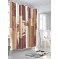 thumbnail image 3 of Fsddascl Brown Beige Shower Curtain Set - Long 72" x 84" Washable Bathtub Curtain with 12 Hooks, Vintage Farmhouse Shabby Wooden Grain Waterproof Fabric Stall Shower Curtains for Bathroom/Bathtub, 3 of 6