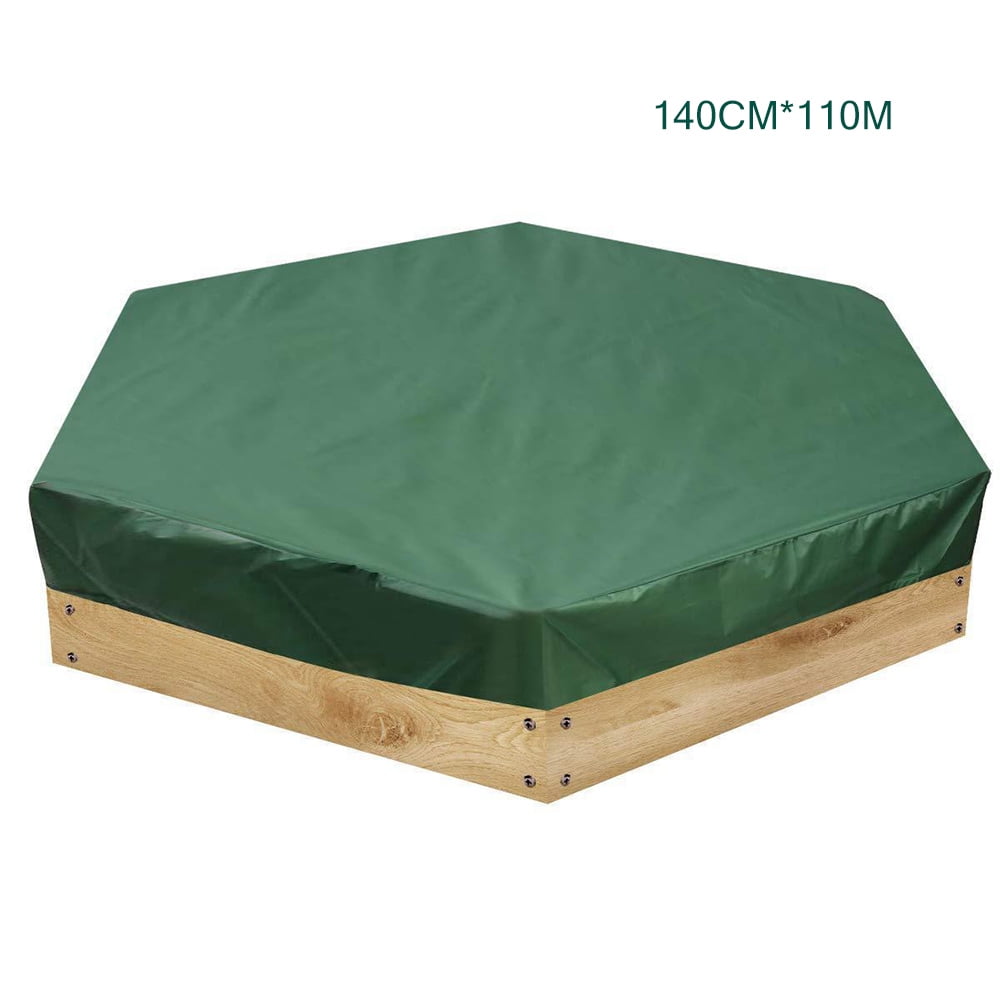 Hexagonal Sandpit Cover with Drawstring Waterproof Dust-proof Sandbox Cover for Garden Outdoor