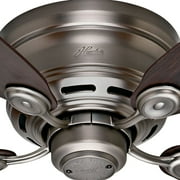 Hunter 42 inch Indoor Ceiling Fan No Light - Ceiling Fan without Light, Low Profile Mount, 5 Blades, For Bedroom, Living Room, or Kitchen, Pull Chain - Low Profile IV 51060, Antique Pewter