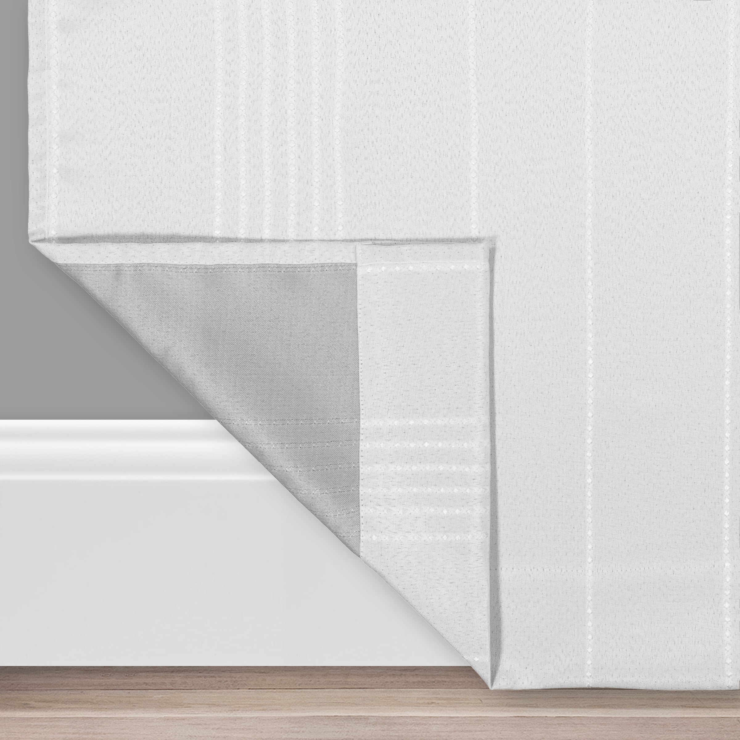 Eclipse Ronneby Stripe Blackout Grommet Tope Single Window Curtain Panel, White, 40 x 95