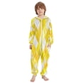 thumbnail image 2 of Soft Big Kids Onesie Pajamas Cozy Loose-Fit Jumpsuits for kids with Pockets for Christmas Lounge & Play Yellow and White Checkered Squares, 2 of 8