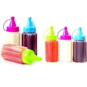 Dependable Industries Mini Condiment Set of 6 Ketchup Mustard Mayo Squeeze Bottles BPA Free Plastic