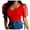 Red, variant on Women's Slim Short Sleeve Point Elastic Blouse T-Shirt, L, Black