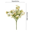 thumbnail image 3 of Ramo de flores artificiales - Plantas decorativas sintéticas, arreglo de tela de plástico para centro de mesa de oficina en casa, rosa amarillo blanco morado, 13,39 x 5,91 in, 3 of 6