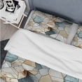 thumbnail image 4 of Designart "Harmonious Teal And Grey Marble Essence" Marble Bedding Covert Set - Glam Bed Set With 2 Shams, 4 of 5