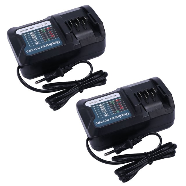 2X Cargador de Batería de Litio Rápido para Makita 10.8V 12V Dc10Wd / Dc10Sb / Dc10Wc / Bl1015 / Bl1016 Ue Enchufe