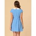 thumbnail image 4 of Disfraz de Halloween Allegra K Vestido Lunares Cuello Peter Pan Azul Claro S, 4 of 4