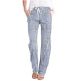 thumbnail image 1 of Mefallenssiah Mode Femmes Pantalon Décontracté Imprimé Floral Élastique Ample Jambe Large Droite, 1 of 4