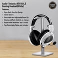 thumbnail image 3 of Audio-Technica ATH-GDL3 High-Fidelity Open-Back Gaming Headset with Detachable Mic (White), Waith Aluminum Headset Stand (White) and Waith Microfibre Cleaning Cloth with Bag (Essential Bundle Set), 3 of 8