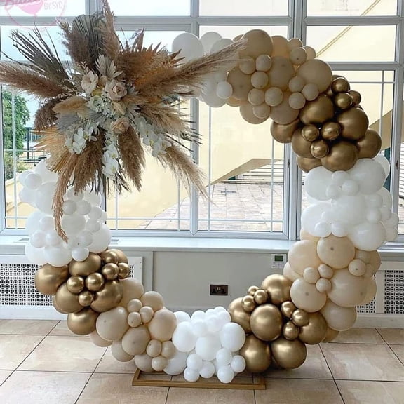 Beige Balloon Arch Kit, 125 PCS Apricot Nude Balloons for Boho Wedding, Birthday Party Decoration, Anniversary, Baby Shower, Gender Reveal Party Backdrop Decoration