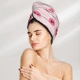 thumbnail image 2 of Yiaed Cute Pig Nose Print Hair Cap with Button,Coral Fleece Hair Towel Wrap for Women Wet Hair,Quick Dry Turban for Wet Hair Long Thick Hair, 2 of 5