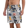 thumbnail image 2 of Wukai Dog Print Beach Trunks with Compression Liner Swimsuit Quick Dry Beach Sports Shorts with Pocket-XX-Large, 2 of 8