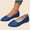 Blue, variant on Eltusu Women Flat Shoes, Comfy Pointy Toe Casual Slip on Office Shoes Blue Size 5.5-9.5