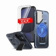 thumbnail image 1 of HAYANfor Samsung Galaxy S24 FE Case Magnetic[Compatible with MagSafe Support Wireless Charger]Built-in Camera Cover Stand+with 2 Tempered Glass Screen Protector,360°Full-Body Phone Protection Blue, 1 of 1