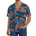 thumbnail image 3 of Xecao offers the Tropical Leaves for Men's Casual Short-sleeved Shirt, a button-up collared shirt with a pocket, perfect for beach vacations and yacht travel in the 4X-Large size., 3 of 7