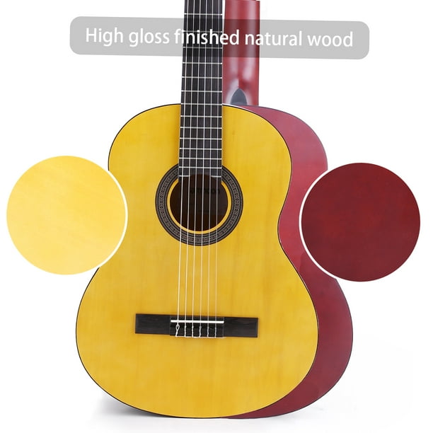 Guitare classique en bois pour adulte et débutant, 38 et 39 pouces