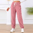 thumbnail image 5 of Ladies Plush Warm Thermal Pants Lace-up High Waist Jogger Trousers Pockets Fluffy Fleece Sweatpants Pajama Bottoms (X-Large, Pink 03), 5 of 6