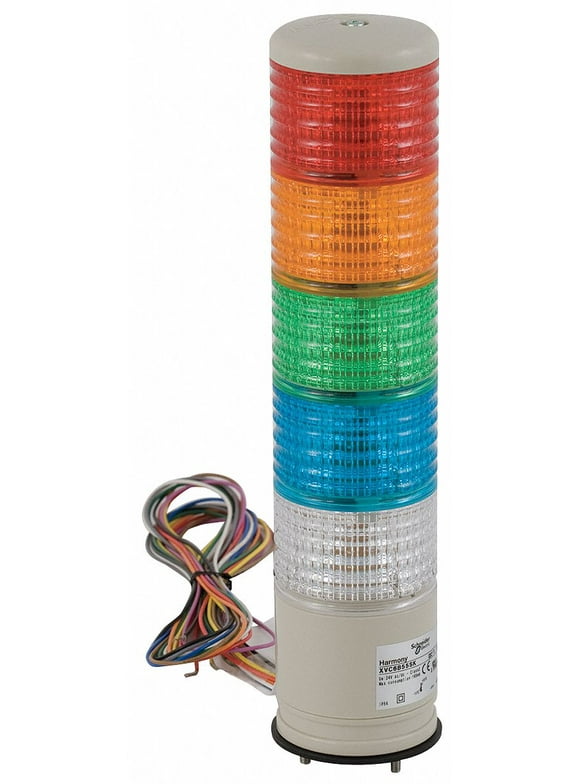 Schneider Electric Tower Light,60mm,0.13A,Rd,Org,Gr,Bl,Clr  XVC6B55SK