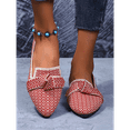 thumbnail image 2 of Women’s Bow Knot Geometric Slip-On Flats, Pointed Toe Lightweight Loafers, Comfortable Casual Shoes for Daily Walking, Work, Office & Travel, Easy On Off Design, 2 of 9