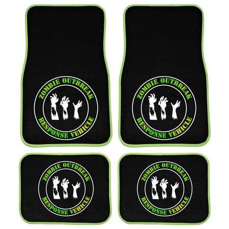 UAA Zombie Outbreak Response Vehicle Universal Front & Rear Carpet Floor Mats set for Car