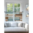 thumbnail image 4 of Sheer Curtains 54 Inch Length 2 Panels Set for Kitchen, Blue Beige Brown Vintage Semi Sheer Curtains for Windows, Retro Farmhouse Elegant Pastoral Voile Window Treatments Rod Pocket Curtain, 4 of 7