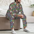 thumbnail image 7 of Sikiie Daisies Flowers Mens Pajama Set, Soft Warm Long Sleeve Sleepwear, Cozy Button-Down Pjs for Men-Medium, 7 of 7