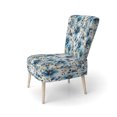 thumbnail image 3 of Designart "Oceanic Blue Floral Refinement" Blue Floral Upholstered Accent Chair - Cottage Arm Chair For Living Room, 3 of 7