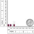 thumbnail image 4 of Gem Stone King 925 Sterling Silver Red Created Ruby Pendant Earrings Set for Women (3.00 Cttw, Oval 7X5MM, Gemstone July Birthstone, With 18 inch Chain), 4 of 5