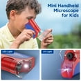 thumbnail image 5 of Kids Microscope Handheld Mini Microscope for Kids with LED , Lighted Portable Microscope Kits with 5 Pcs Slides Gift for Boys Girls Teen,Red, 5 of 7