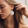 thumbnail image 6 of SUSHANG Earrings Olive Softball Baseball Volleyball Wooden Earrings Leather Earrings Sports Exaggerated European and American, 6 of 9