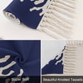 thumbnail image 6 of Coral Navy Blue Bathroom Rug 2'x3', Coastal Ocean Marine Nautical Beach Low Profile Front Entryway Rug with Tassels, Woven Cotton Washable Kitchen Mat Carpet for Foyer Bedroom Back Door Decor, 6 of 9