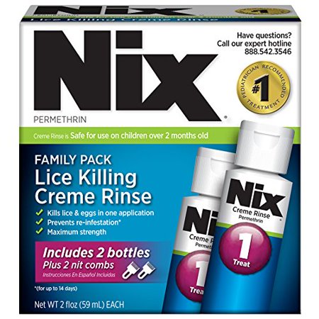 3 Pack NIX Permethrin Lice Killing Cream Rinse Family Pack 2x2 Oz (Best Way To Kill Scabies)