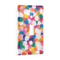 thumbnail image 2 of Yayeee Toggle Light Switch Wall Plate 1-Gang 4.5"x2.7" Home Decorative Outlet Cover, White Colorful Circles, 2 of 7