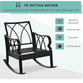 thumbnail image 5 of Spaco Outdoor Wicker Rocking Chair with Padded Cushions, Rattan Porch Rocker Chair with Armrest, Aluminum Furniture for Outdoor as Backyard, Lawn, Garden, Khaki, 5 of 6