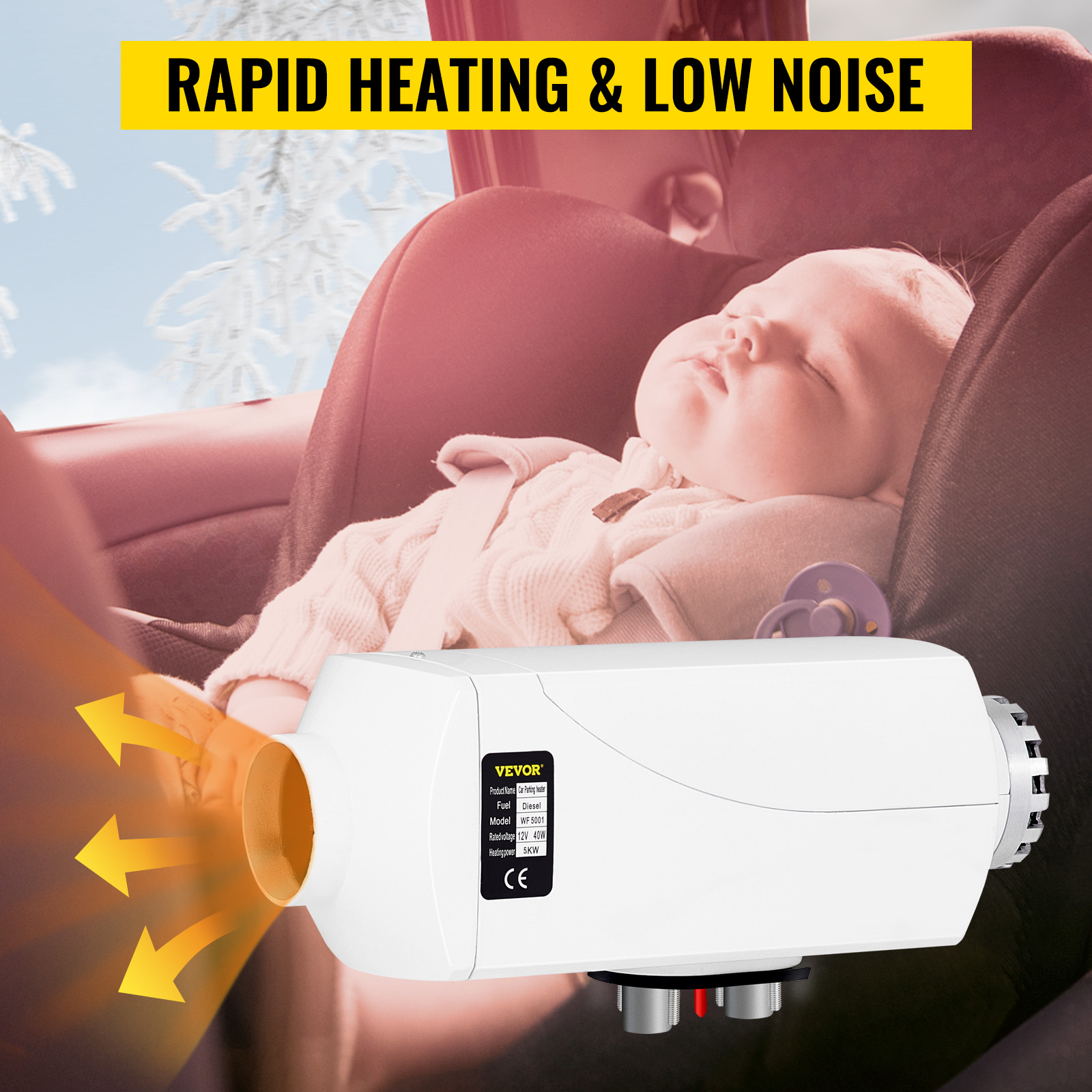 VEVOR Diesel Heater 12V 5KW Diesel Air Heater Tank 2 x Vent Duct Thermostat  Caravan Motorhome 5kw Diesel Air Heater Webasto Diesel Heater - Walmart.com