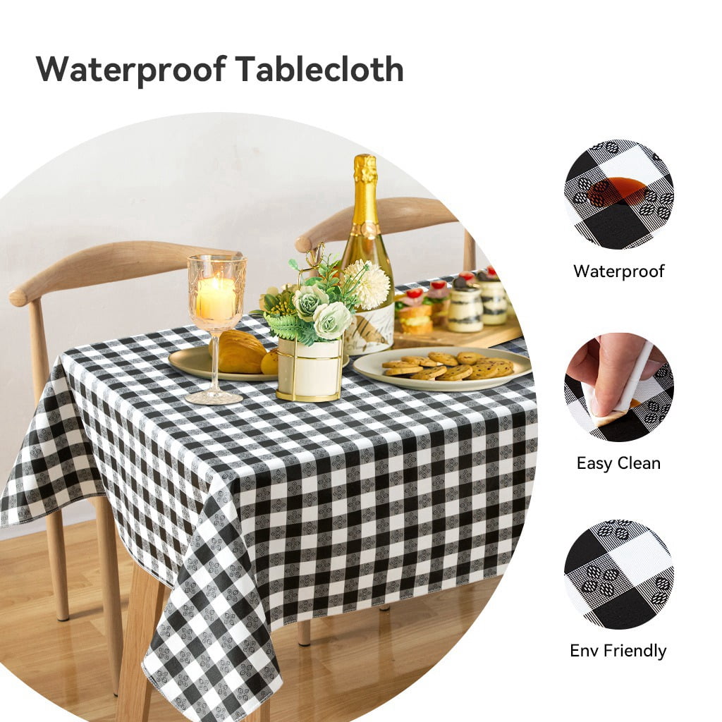 Ray Star Christmas Tablecloth 52x90in Disposable Tablecloth Snowman Halloween Vinyl Tablecloth with Flannel Backing