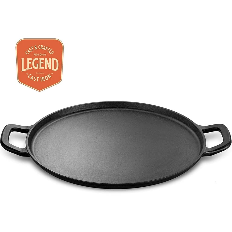 LEGEND COOKWARE 15 pc Pots, Pans, and Cast Iron Pizza Pan Bundle Silver |  Pro Quality 5-Ply Clad Cookware for Oven, Induction, Cooking, Pizza