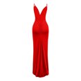 thumbnail image 3 of Vedolay Girls Dresses Women's Elegant Ribbed Knit Bell Sleeve Fit and Flare Midi Dress,Red M, 3 of 5