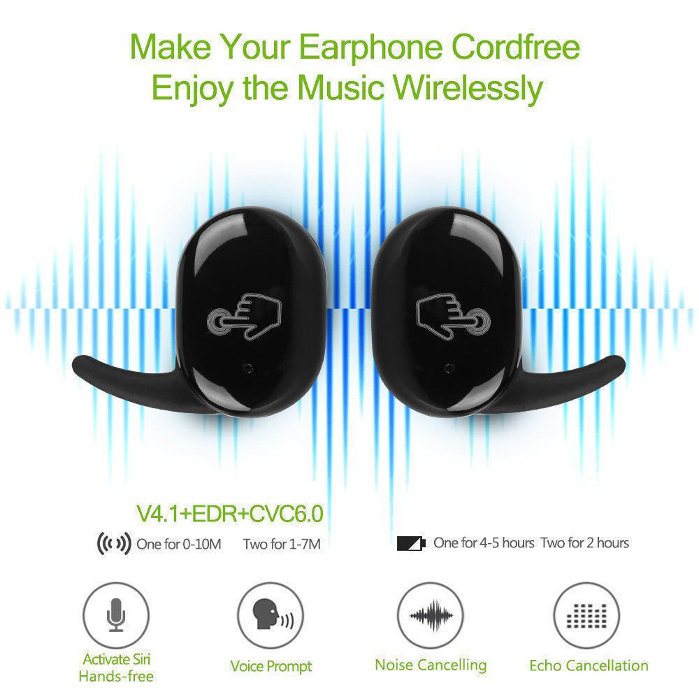Bluetooth Earbuds, EEEkit Mini True Bass Wireless Earphones, In-Ear Sweatproof Stereo Headsets Sport Headphones Fit for Smartphones - image 3 of 8