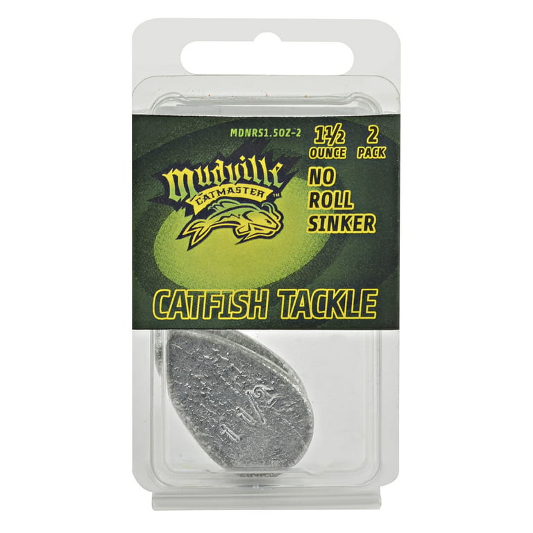Mudville Catmaster No Roll Sinkers Fishing Weights Terminal Tackle, 1 1/2  oz., 2-pack 