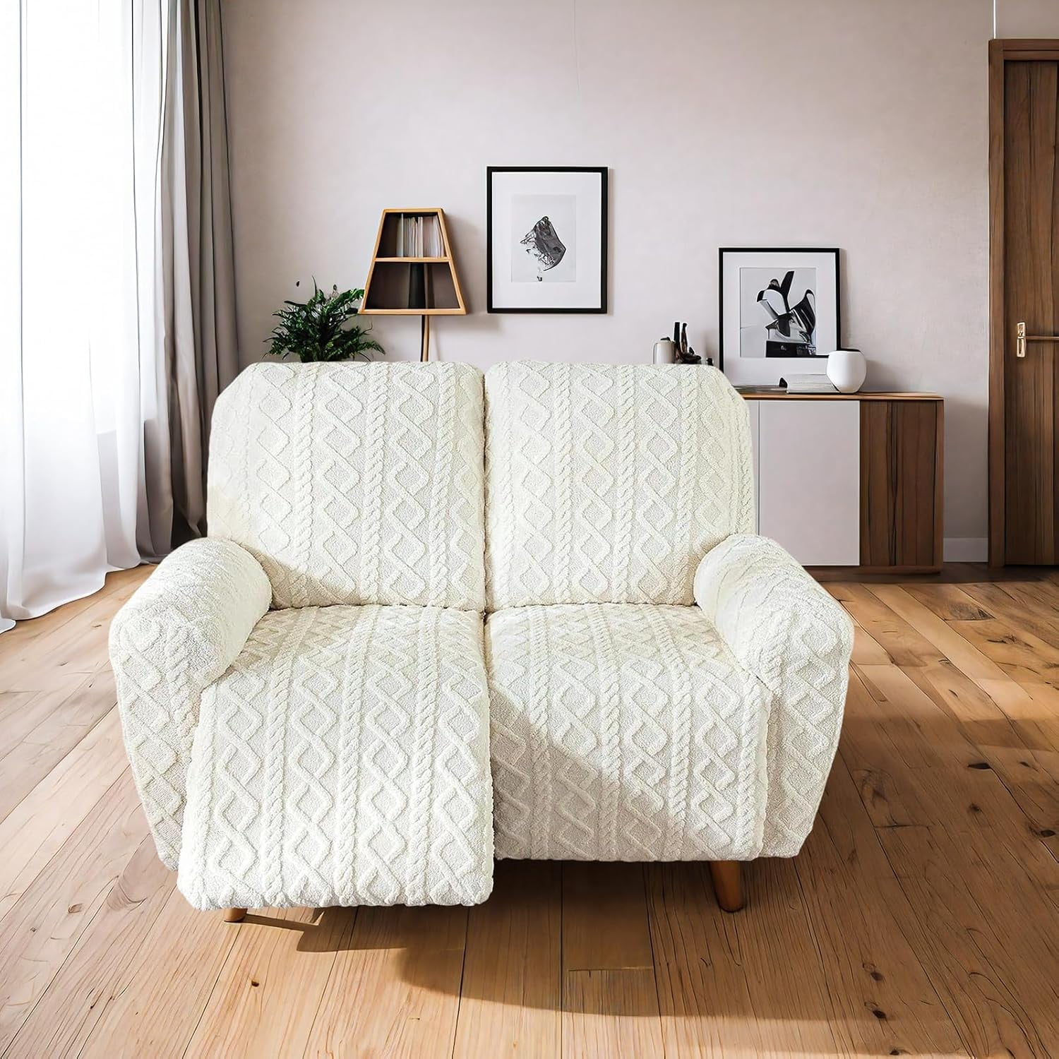 Solennerer Recliner Chair Covers 4-Pieces Reclining Chair Slipcovers with Pocket& Elastic Bottom, Soft Feel Fitted Lazy Boy Sofa Couch Cover Washable, Stretch Recliner Furniture Protector