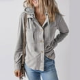 Women's Shacket Jackets Long Sleeve Button Down Blouse Tops Ribbed Knit