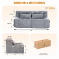 thumbnail image 4 of UIVJGAG 63" Grey Loveseat Sofa, Boneless Cloud Couch, 2 Seat Floor Sofa with 2 Pillows Deep Seat, No Assembly for Bedroom Living Room, 4 of 7