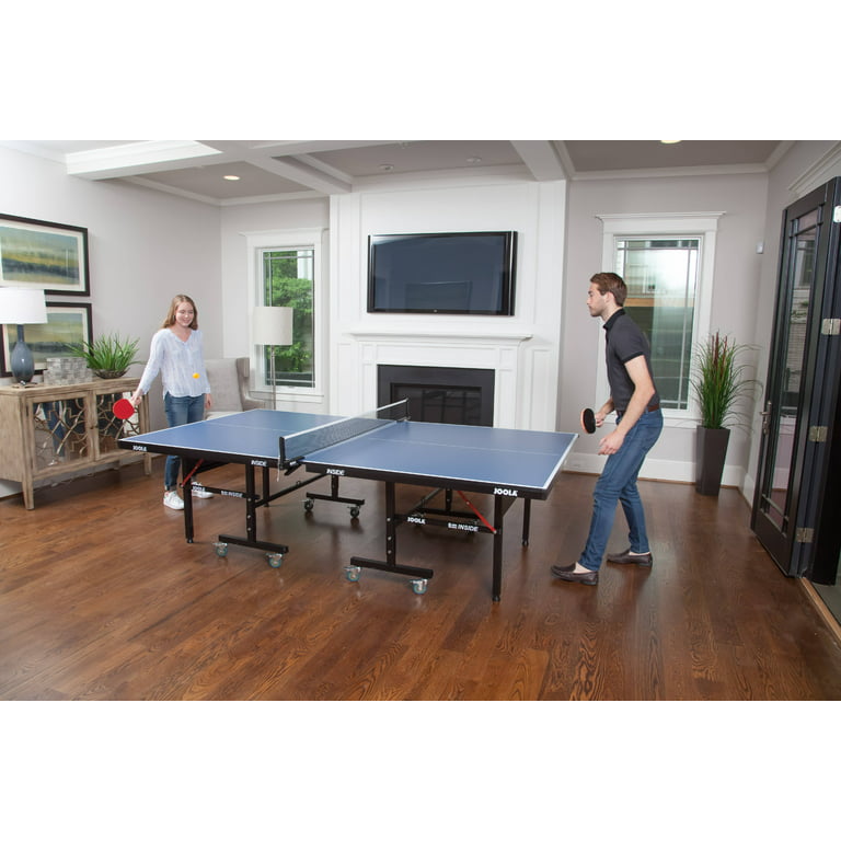 Ping Blue x Table with 9\' 5\', Net Inside JOOLA 18 Tennis Set, Professional Pong Table