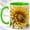 Green, variant on Sunflower Bee Coffee Mug, Garden Flower Mug, Ceramic 11 oz